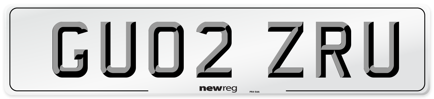 GU02 ZRU Number Plate from New Reg